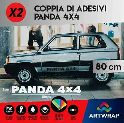 Coppia Adesivi Stiker Fiat Panda 4x4 fuoristrada off road extreme