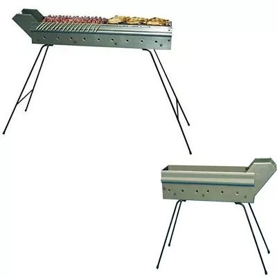 Barbecue in acciaio INOX per arrosticini con griglia per carni Spiedo Grill  El Gaucho