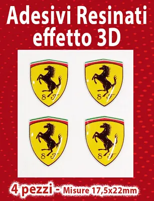 2 ADESIVI ADESIVO RESINATO STICKER FERRARI - STEMMA ROTONDO DIAMETRO MM 35